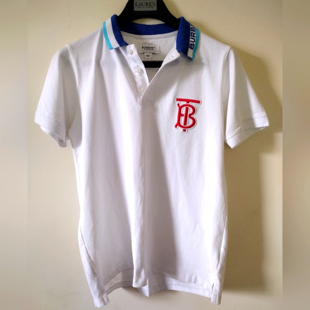 LIKE NEW Authentic Burberry Logo Embroidered Cotton Piqué Polo Tee